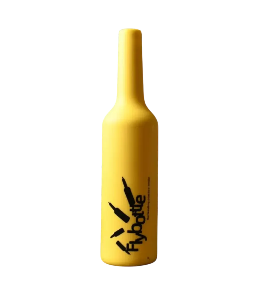 Бутылка тренировочная, эластичная для флейринга Flybottle Желтая